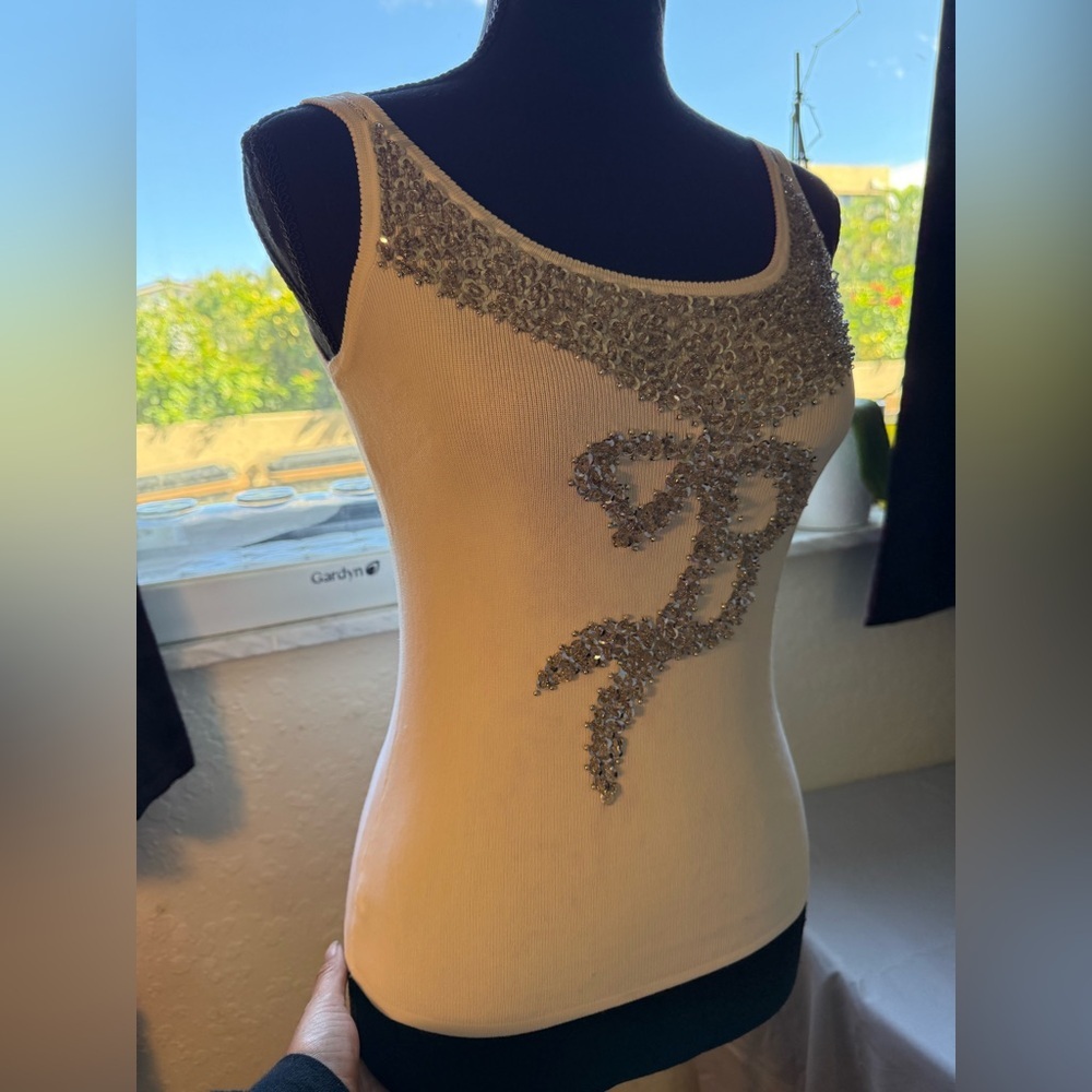 Embellished White Tank Top - Picture 3 of 11